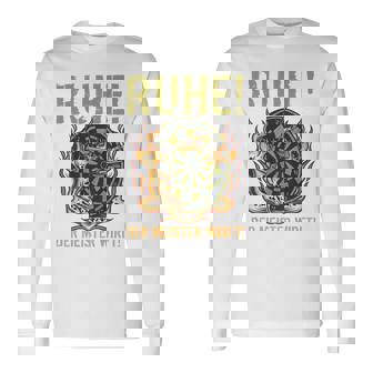 メンズ マスタースローダーツとダーツプレーヤーのバックプリント残り 長袖Tシャツ - Kawaiitshirt