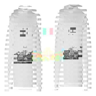 ミラノ お土産 イタリア 旅行 ミラノ バケーション イタリア国旗 長袖Tシャツ - Kawaiitshirt