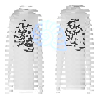 海のユーモア シンプルでミニマルな貝殻 貝殻 長袖Tシャツ - Kawaiitshirt