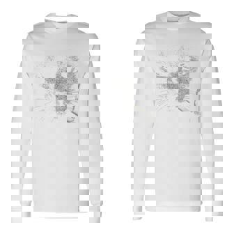 煙草の肖像画と猫ノワール猫 長袖Tシャツ - Kawaiitshirt