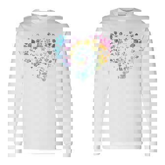 バックプリント 犬の足跡 犬 ペット 足跡 プリント 長袖tシャツ 長袖Tシャツ - Kawaiitshirt