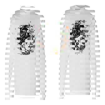 狸と狐 太極図 たぬき きつね 長袖Tシャツ - Kawaiitshirt