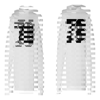 番号 78 ブラック スポーツファン ジャージ ナンバー 長袖Tシャツ - Kawaiitshirt