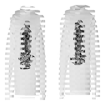 聖母デグアダルーペ サンマリア バックプリント クリスチャン 長袖Tシャツ - Kawaiitshirt