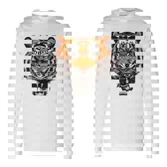 虎の肖像画 虎の恋人 野生動物 森の恋人 長袖Tシャツ - Kawaiitshirt