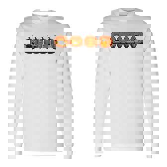 車の警告灯 面白いメカニック ハロウィン パンプキン オレンジ 長袖Tシャツ - Kawaiitshirt