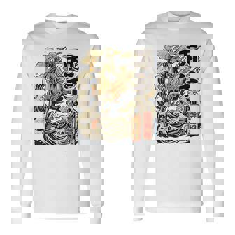 還暦 60歳 丙午 1966年生まれ 火の馬 和柄 波と炎の馬 ヴィンテージ 祝い デザイン 長袖Tシャツ - Kawaiitshirt