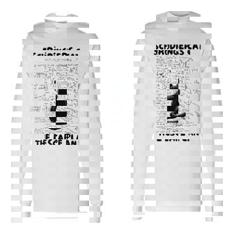 量子物理学教師シュレーディンガーの猫 脱出計画 長袖Tシャツ - Kawaiitshirt