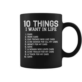 10 Cosas Que Quiero En Laida Es Coches Carguy Petrolhead Car Taza de café - Regaloses