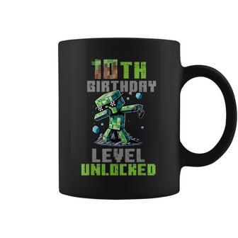 10 Geburtstag Level Freigeschaltet Pixel Dab 10 Bday Gamer Boys Tassen - Geschenkecke
