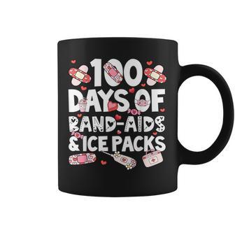 100 Days Band Aids Ice Packs 100 Days Of School School Nurse Coffee Mug - Monsterry