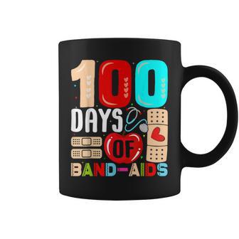 100 Days Of Band-Aids School Nurse Appreciation 100Th Day Coffee Mug - Monsterry