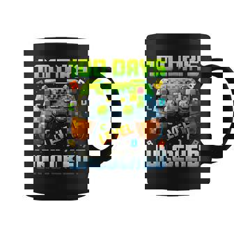 100 Days Of School Boys Gaming Pixel 100 Days Level Unlocked Coffee Mug - Monsterry