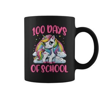 100 Días De Escuela Unicornio Lindo Día 100 Niñas Niños Pequeños Taza de café - Regaloses