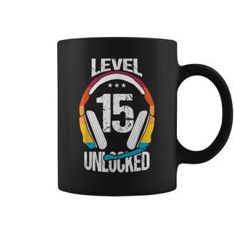 15 Geburtstag Cooles Gamer Jungen Männer Level 15 Unlocked Tassen - Geschenkecke