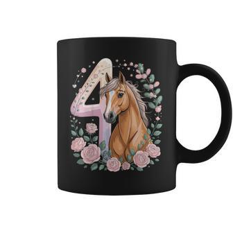 4 Geburtstag Pferd Mädchen 4 Jahre Pferde Deko Reiten Pony Tassen - Geschenkecke