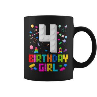 4Th Birthday Girl Master Builder 4 Years Old Building Block Coffee Mug - Thegiftio