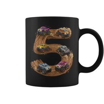 5 Year Old Boy Birthday Monster Trucks Toddler 5Th Birthday Coffee Mug - Thegiftio UK