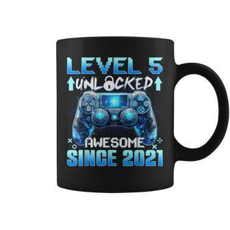 5 Years Old Level 5 Unlocked Awesome 2021 5Th Birthday Boys Coffee Mug - Thegiftio UK
