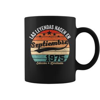 50 Años Cumpleaños Las Leyendas Nacen Eneptiembre De 1975 Cuello Taza de café - Regaloses