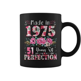 51 Year Old Made In 1975 Floral 51Th Birthday Women Coffee Mug - Thegiftio UK