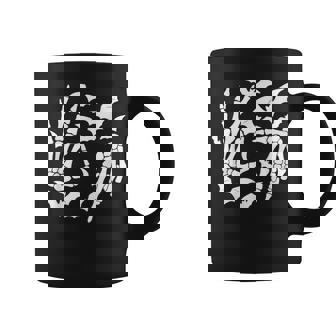 6 7 Meme Halloween Skeleton Hand Sign Graphic Coffee Mug | Mazezy