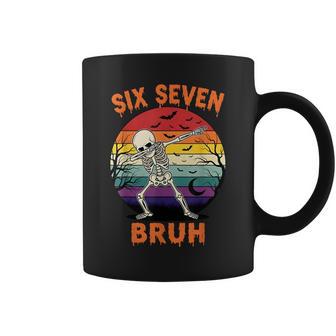 67 Halloween Meme Six Seve Skeleton Numbers Bruh Coffee Mug - Thegiftio UK