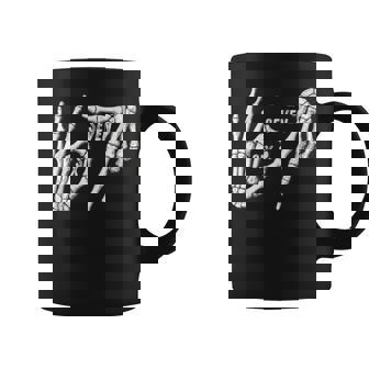 67 Skeleton Hands Six Seven Gen Alpha Halloween Meme Coffee Mug | Mazezy