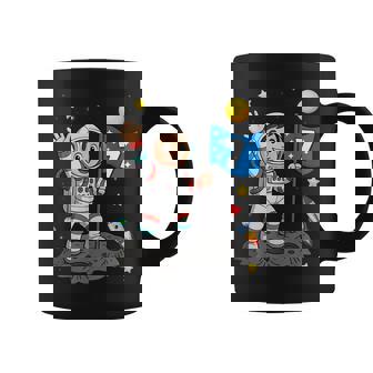 7Yr 7Th Boys Girls Astronaut Space Birthday 7 Years Old Coffee Mug | Seseable FR