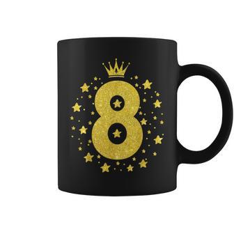 8 Gelbe Krone 8 Jahre Alt Happy 8Th Birthday Mädchen Frauen Tassen - Geschenkecke
