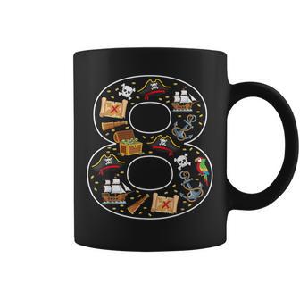 8º Cumpleaños 8 Años Pirata Niños Niñas Calavera Taza de café - Regaloses