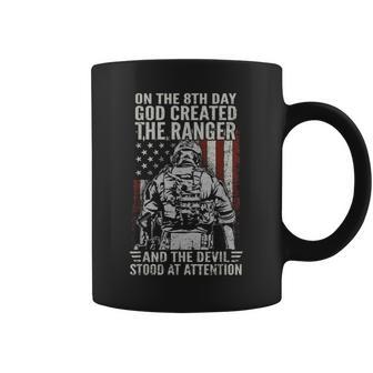 On 8Th Day God Created Us Army Ranger Veteran Flag American Coffee Mug - Thegiftio UK