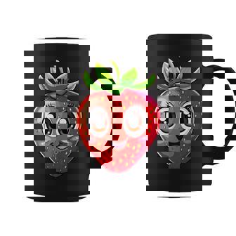 Adorable Estilo De Dibujos Animados De Fresaonriente Taza de café - Regaloses