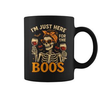 Adult Halloween Women Skeleton I'm Just Here For The Boos Coffee Mug - Thegiftio UK