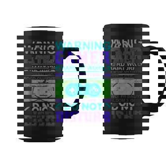 Advertencia Gamer Trabajando Duro Taza de café - Regaloses