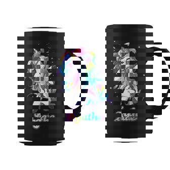Agathe Dabbing Licorne Arc-En-Ciel Nom Personnalisé Tasse - Cadeauxyz
