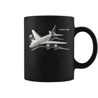 Airbus A380 Turbojet Airplane Airliner Aviation Pilot Coffee Mug | Mazezy