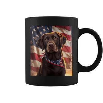 American Flag 4Th Of July Dog American Chocolate Labrador Coffee Mug - Thegiftio UK