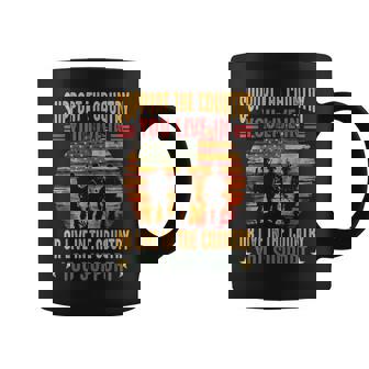 American Flag Vintage Support The Country You Live In Coffee Mug - Thegiftio