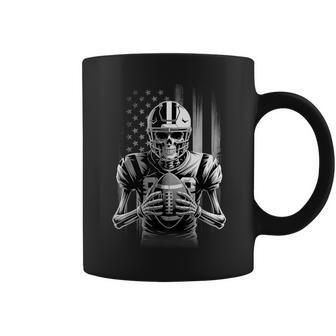 American Football Skeleton Usa Flag Halloween Ns Boys Coffee Mug - Monsterry