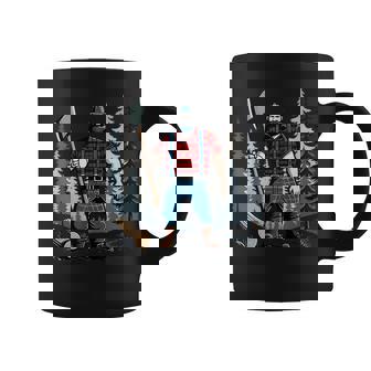 American Lumberjack Folk Hero Paul Bunyan Chopping Wood In The Forest Coffee Mug | Mazezy