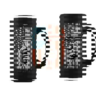 American Usa Flag Christian Cross Jesus 4Th Of July Coffee Mug - Thegiftio