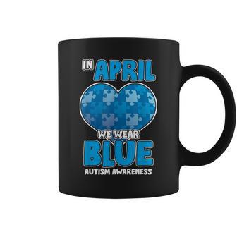 April Puzzle Cinta De Concienciaciónobre Autismo Apoyo Cardíaco Autista Taza de café - Regaloses