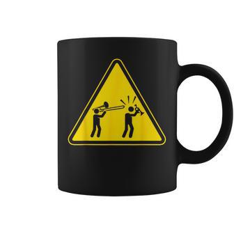 Attention Joueur De Trombone Cadeau Noir Coupe Classique Manche Courte Musical-Instrument- Homme Adulte Tasse - Cadeauxyz