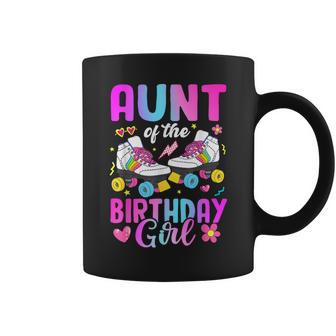 Aunt Of The Birthday Girl Rolling Skate Bday Family Coffee Mug - Thegiftio UK