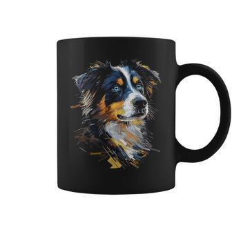 Australian Shepherd Dog Pet Blue Eyes Australian Shepherd Coffee Mug - Monsterry