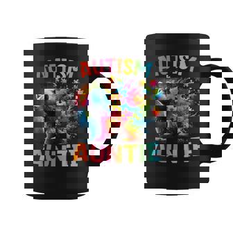 Autism Auntie Colorful Rainbow Auntie Bear Autism Awareness Coffee Mug - Thegiftio