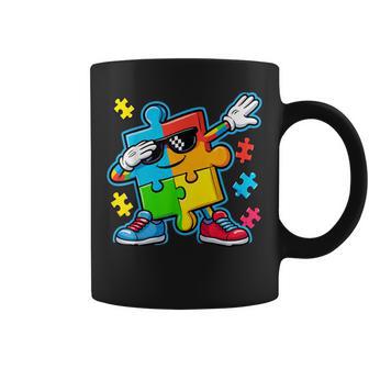 Autism Awareness Dabbing Puzzle Coffee Mug - Monsterry