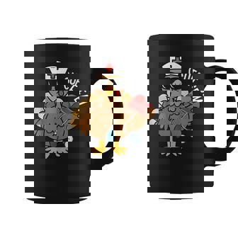 Autumn Cuff 'Em Turkey Nurse Rn Thanksgiving Coffee Mug | Mazezy