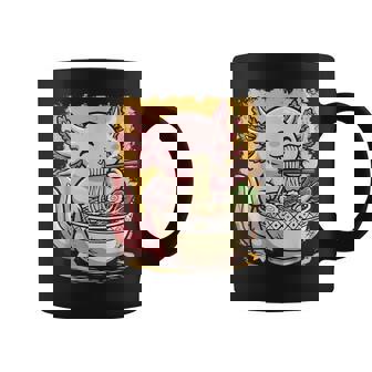 Axolotl Eating Ramen Noodles Coffee Mug - Seseable